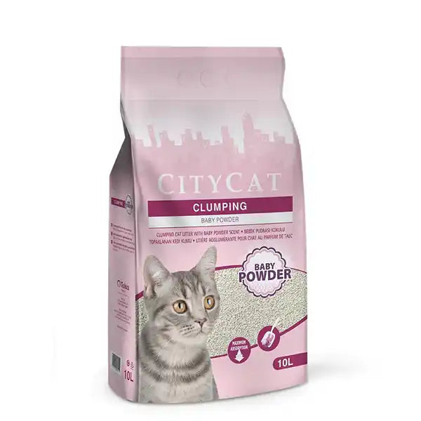 CITYCAT CLUMP WHITE BABY POWDER 10 L