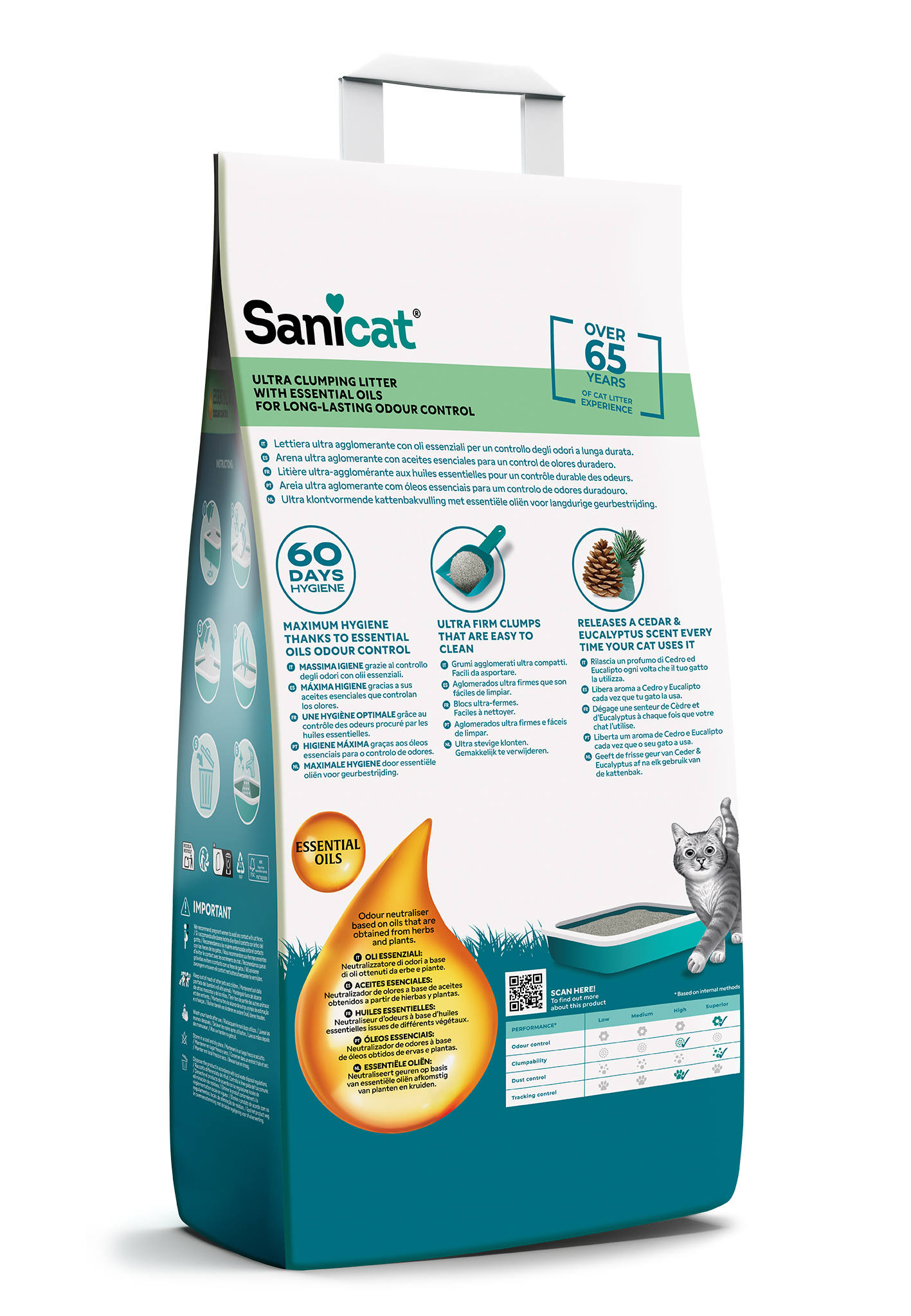 Sanicat Ultra Clumping Oils Cedar & Eucalyptus 10 L - Image 3