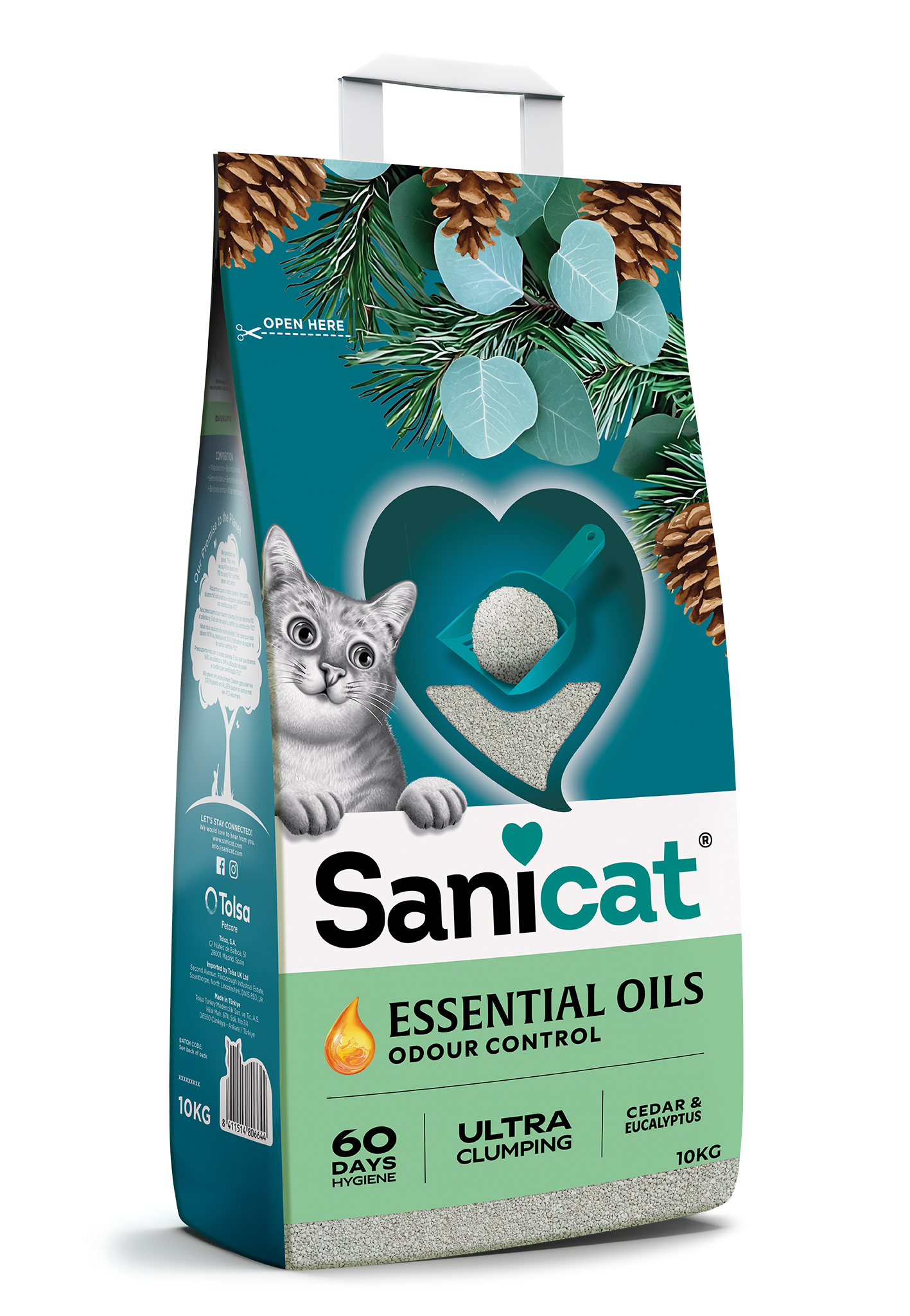 Sanicat Ultra Clumping Oils Cedar & Eucalyptus 10 L - Image 2