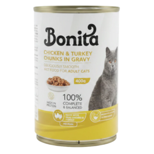 Bonita 400 gram Chicken & Turkey chunks in gravy
