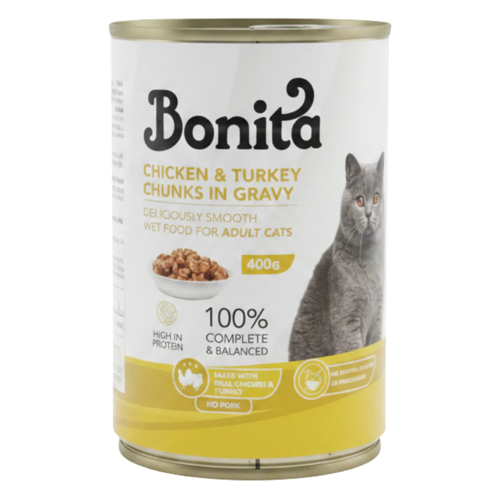 Bonita 400 gram Chicken & Turkey chunks in gravy